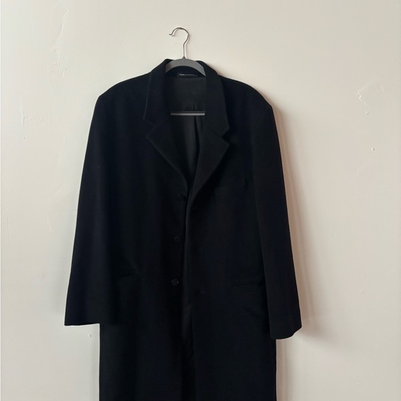 Agnes B. Hommes Black Wool Trench Coat